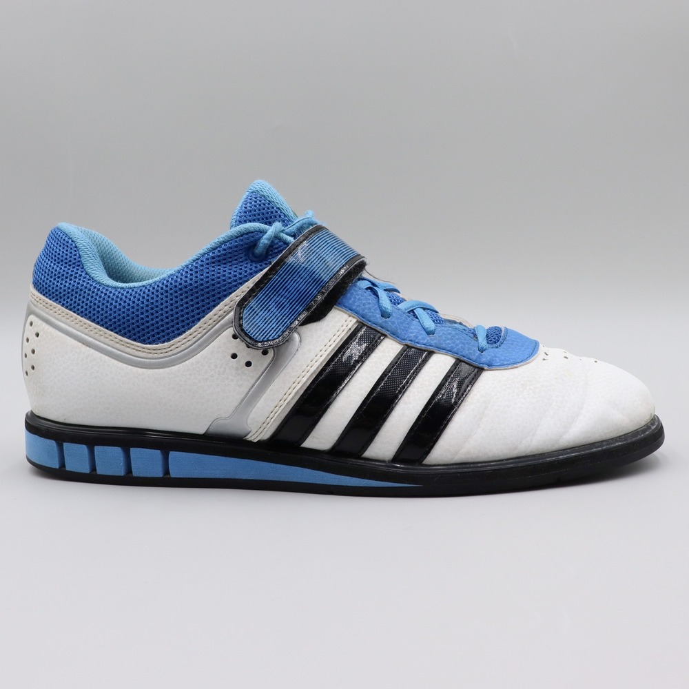 Adidas Powerlift 2.0 Men's Size 12 US Weightlifting Shoes White Blue B39760